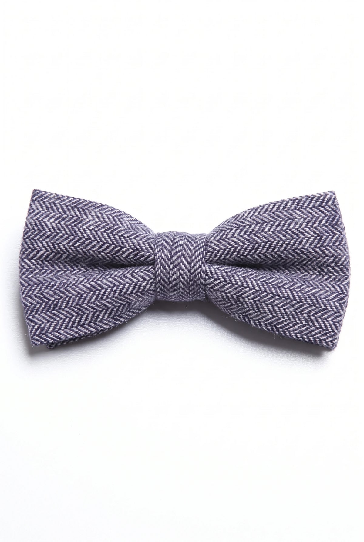 Blaue Herren-Fliege aus Fischgrät-Tweed