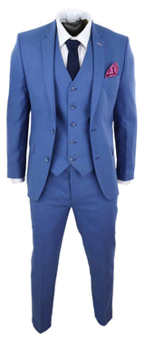 Mens Blue Light Summer Suit
