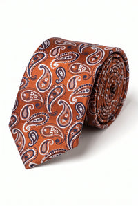 Herrenkrawatte mit bronzefarbenem Paisley-Muster