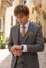 Geschenkset für Herrenkrawatten mit bronzefarbenem Paisley-Muster