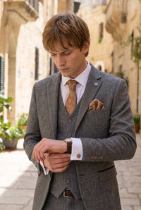 Geschenkset für Herrenkrawatten mit bronzefarbenem Paisley-Muster