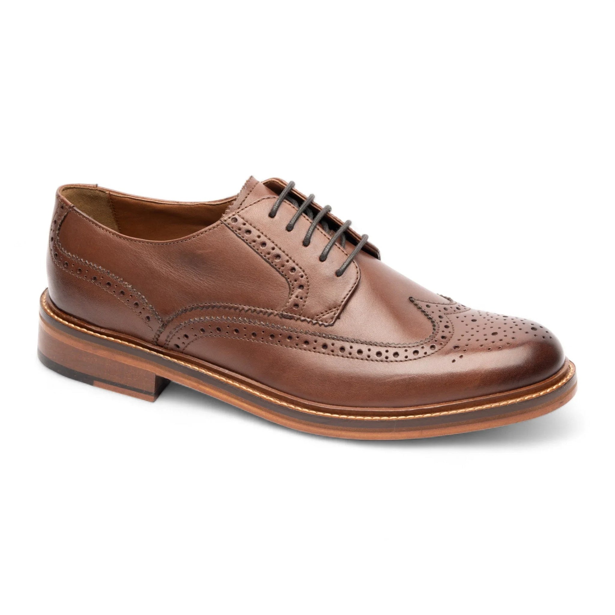 Braune Brogue-Schuhe für Herren aus Leder