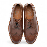 Braune Brogue-Schuhe für Herren aus Leder