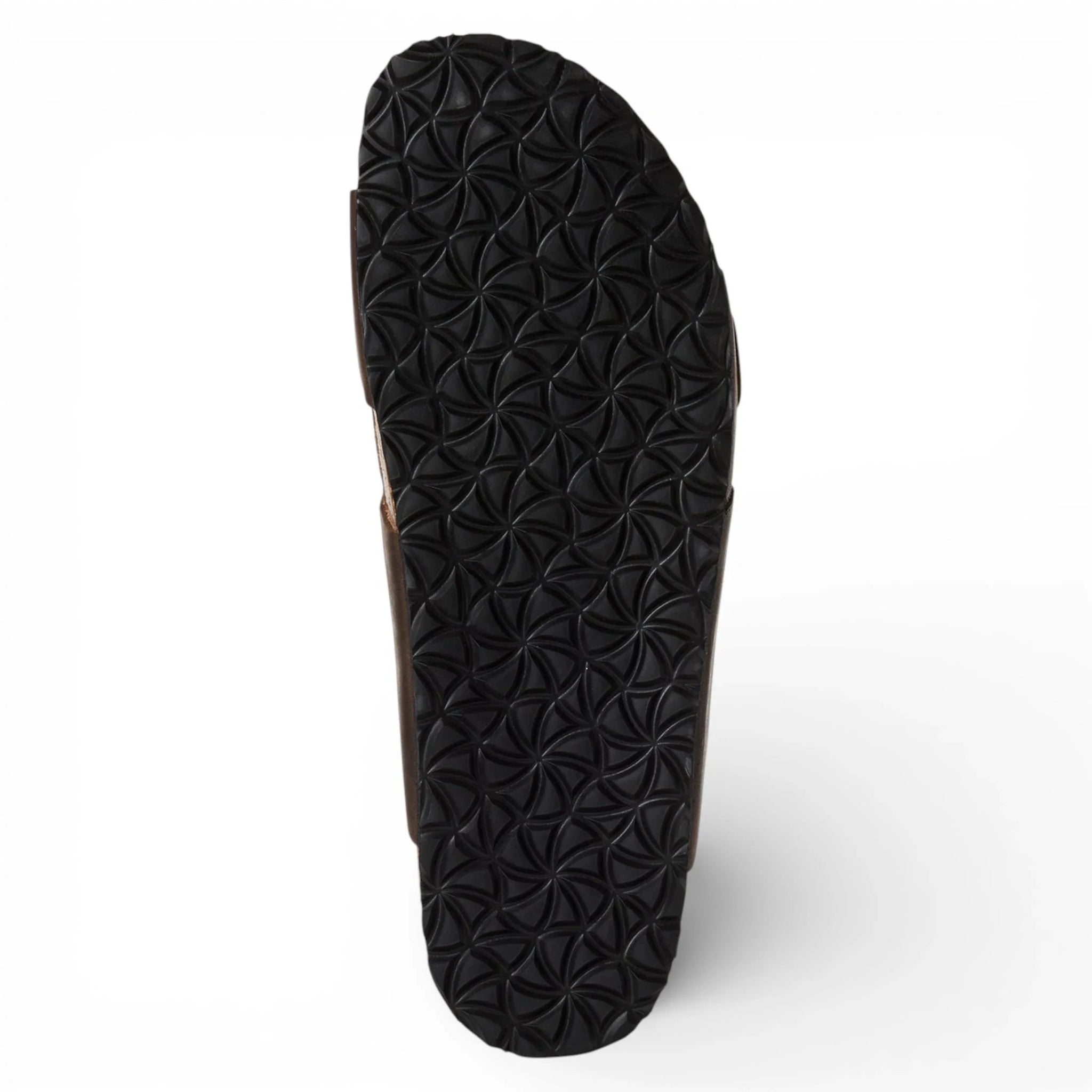 Braune Herren-Sandalen aus Leder zum Hineinschlüpfen mit Fußbett