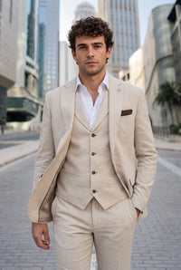 Einstecktuch aus braunem Tweed für Herren