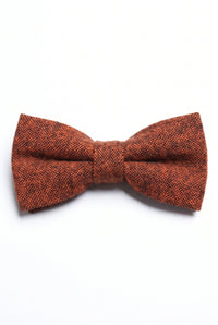 Herrenfliege aus braunem Tweed-Wollmischgewebe