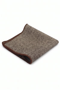Einstecktuch für Herren aus braunem Tweed-Wollmischgewebe