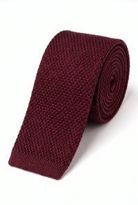 Burgunderrote Strickkrawatte für Herren