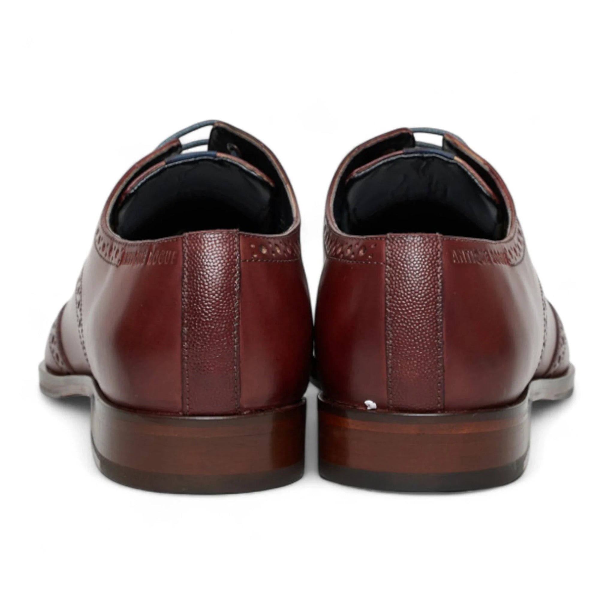 Klassische, formelle Herren-Brogue-Schnürschuhe aus burgunderrotem Leder
