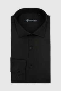 Klassisches Herren-Hemd mit doppelter Manschette und Cutaway-Kragen – Schwarz