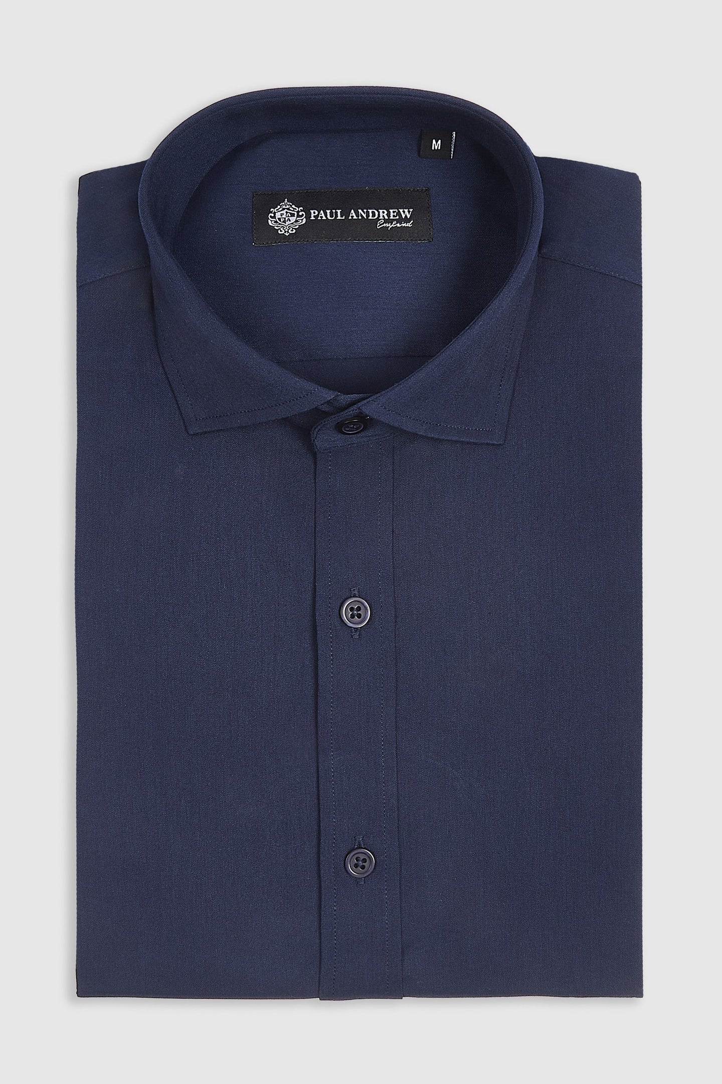 Klassisches Herren-Hemd mit doppelter Manschette und Cutaway-Kragen – Marineblau