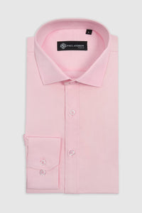 Klassisches Herrenhemd mit doppelter Manschette und Cutaway-Kragen – Rosa