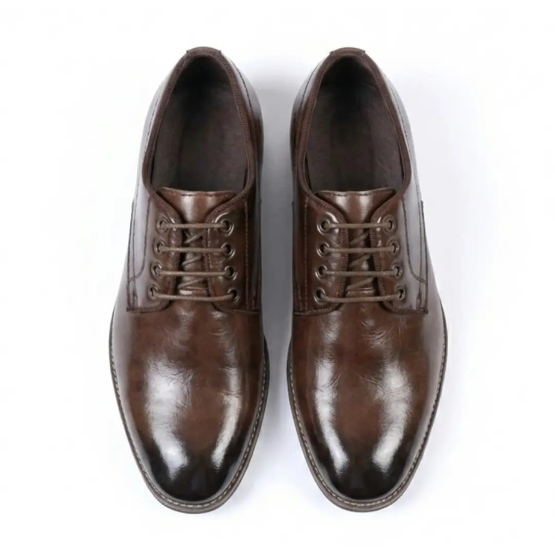 Klassische Herren-Derby-Schnürschuhe mit schlichter Zehenpartie