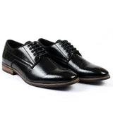 Klassische Herren-Derby-Schnürschuhe mit schlichter Zehenpartie