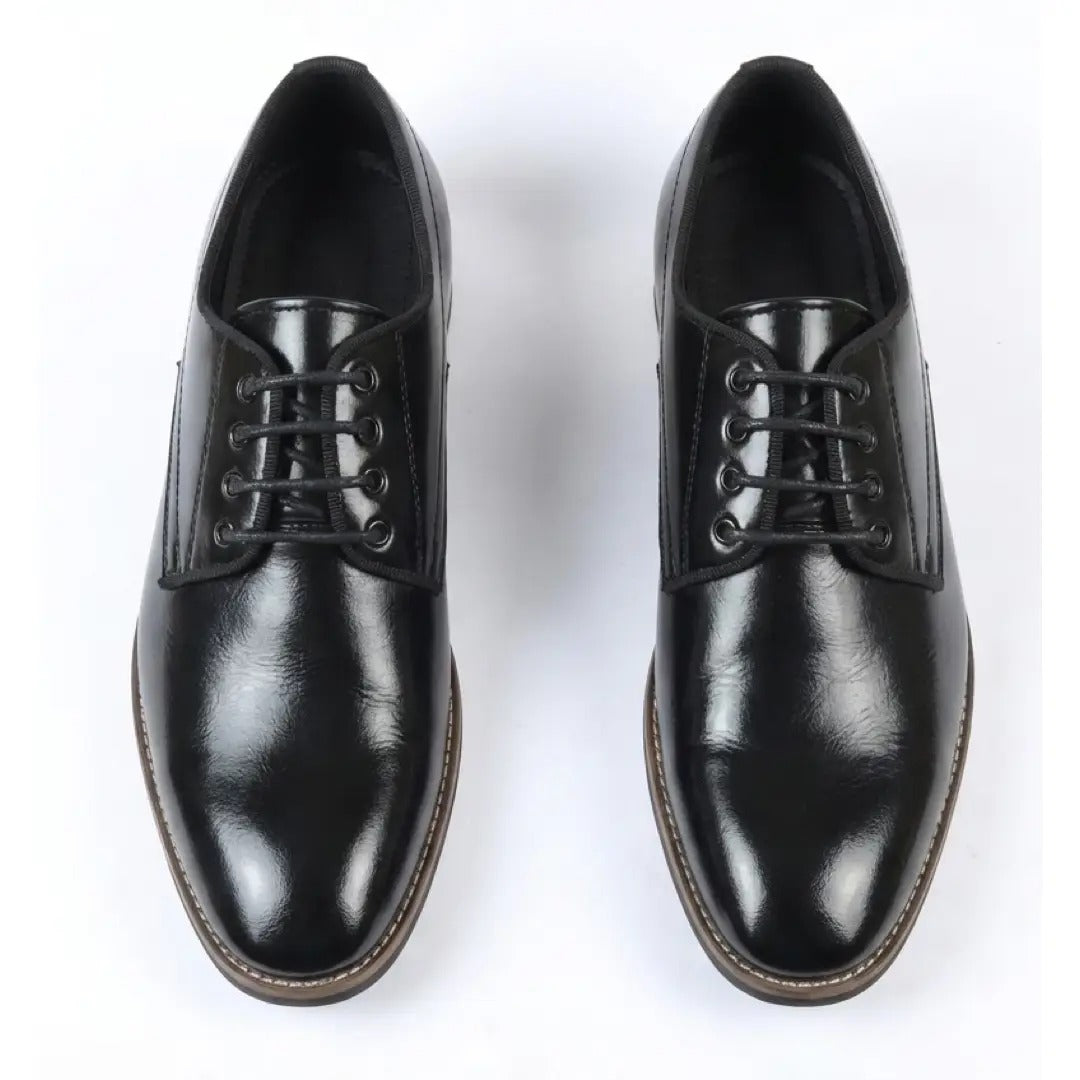 Klassische Herren-Derby-Schnürschuhe mit schlichter Zehenpartie