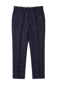 Kenneth - Marineblaue Tweed-Karohose für Herren