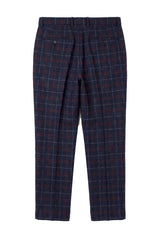 Kenneth - Marineblaue Tweed-Karohose für Herren