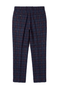 Kenneth - Marineblaue Tweed-Karohose für Herren