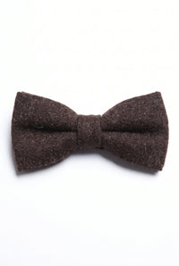 Herrenfliege aus dunkelbraunem Tweed-Wollmischgewebe