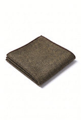 Einstecktuch für Herren aus dunkelbraunem Tweed-Wollmischgewebe
