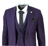 Mens Deep Purple 3 Piece Suit