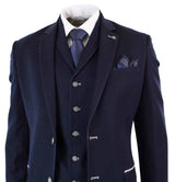 Mens Denim-Blue 3 Piece Suit