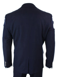 Mens Denim-Blue 3 Piece Suit