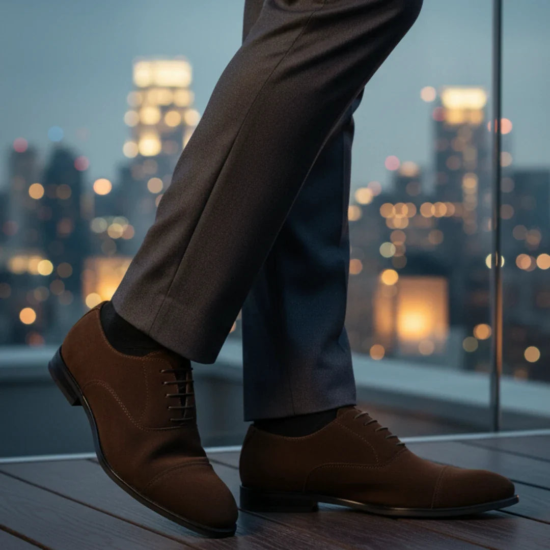 Herren-Oxford-Schnürschuhe aus Wildlederimitat