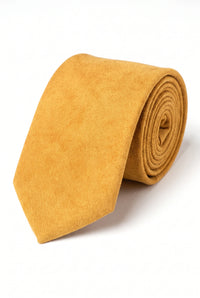 Herrenkrawatte mit goldfarbenem Wildlederfinish