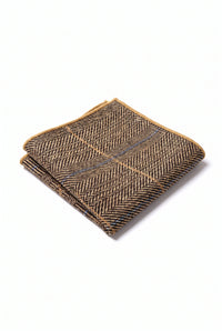 Einstecktuch für Herren aus goldfarbenem Tweed-Wollmischgewebe