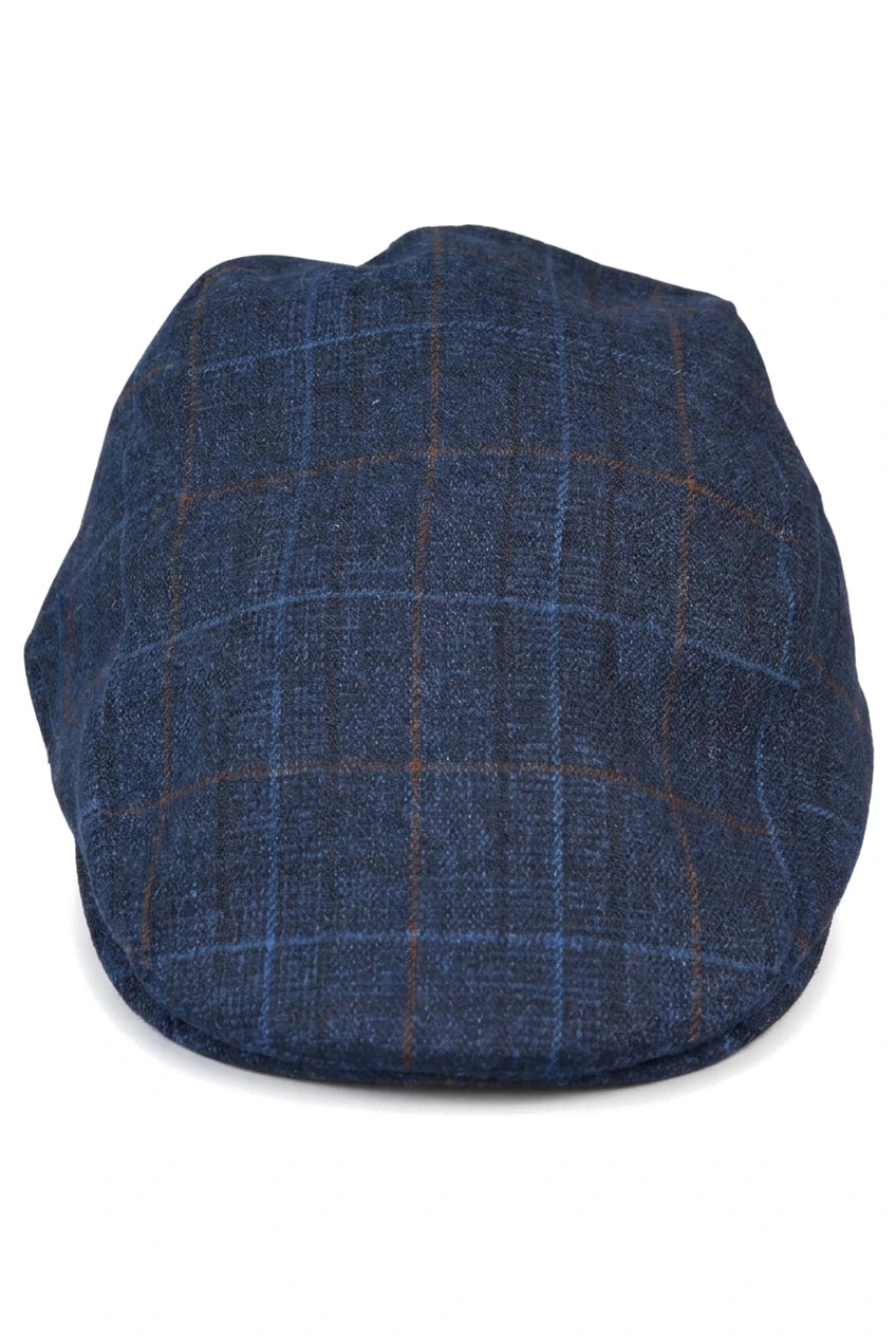 Herren Grandad Baker Flat Navy Cap 8 Panel Tweed Vintage Klassisch Smart Casual 1920er