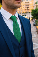 Grüne Strickkrawatte für Herren