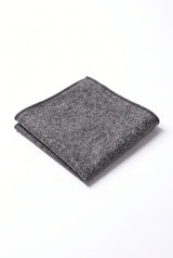 Graues Tweed-Einstecktuch für Herren