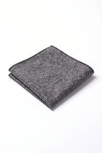 Graues Tweed-Einstecktuch für Herren