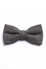 Graue Herrenfliege aus Tweed-Wollmischung