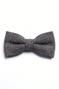 Graue Herrenfliege aus Tweed-Wollmischung