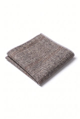 Einstecktuch für Herren aus grauem Tweed-Wollmischgewebe