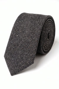Graue Herrenkrawatte aus Wollmischung und Tweed