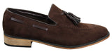 Mens Italian Slip On Driving Shoes Loafers Tassle Suede Leather Blue Black Brown