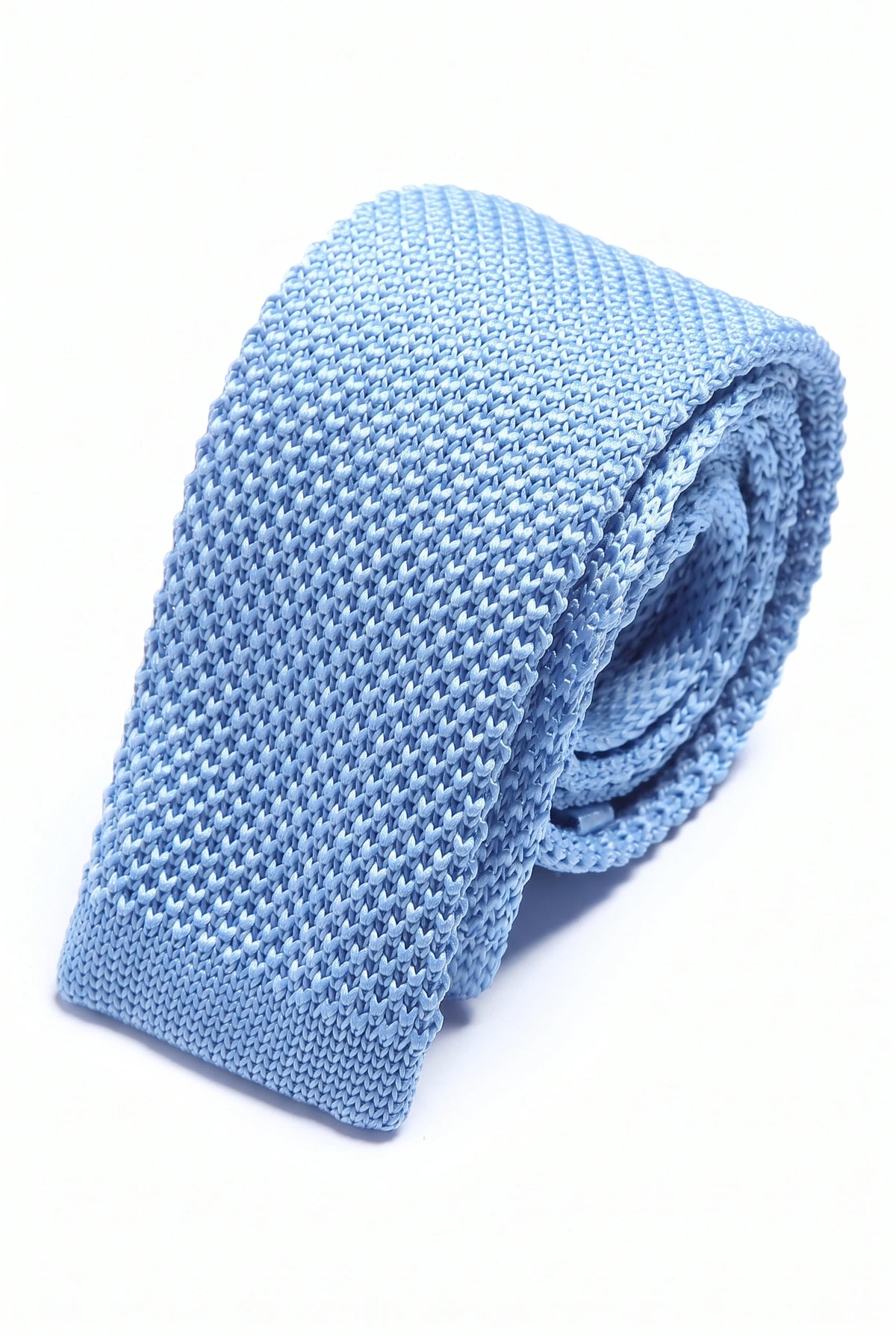 Hellblaue Strickkrawatte für Herren