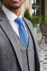 Hellblaue Strickkrawatte für Herren