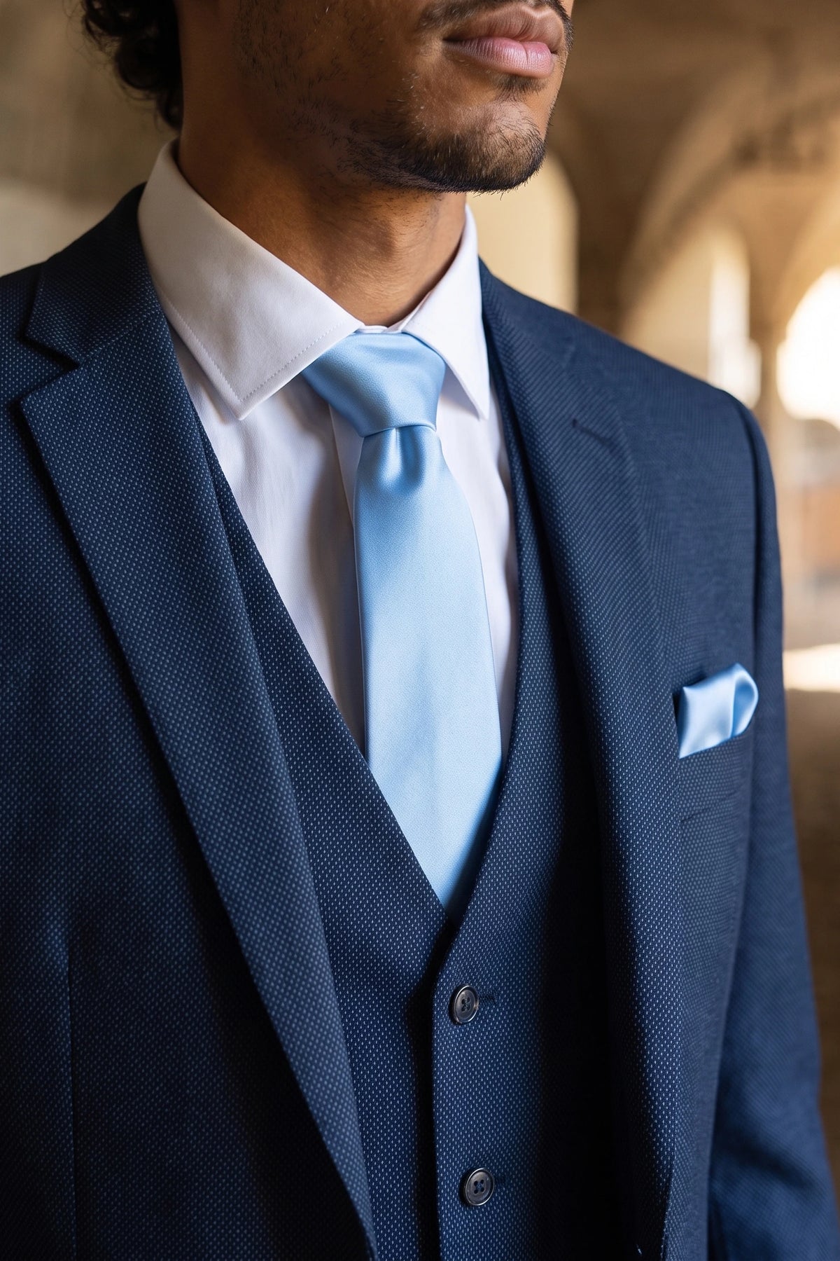 Herren-Krawatten-Set in Hellblau