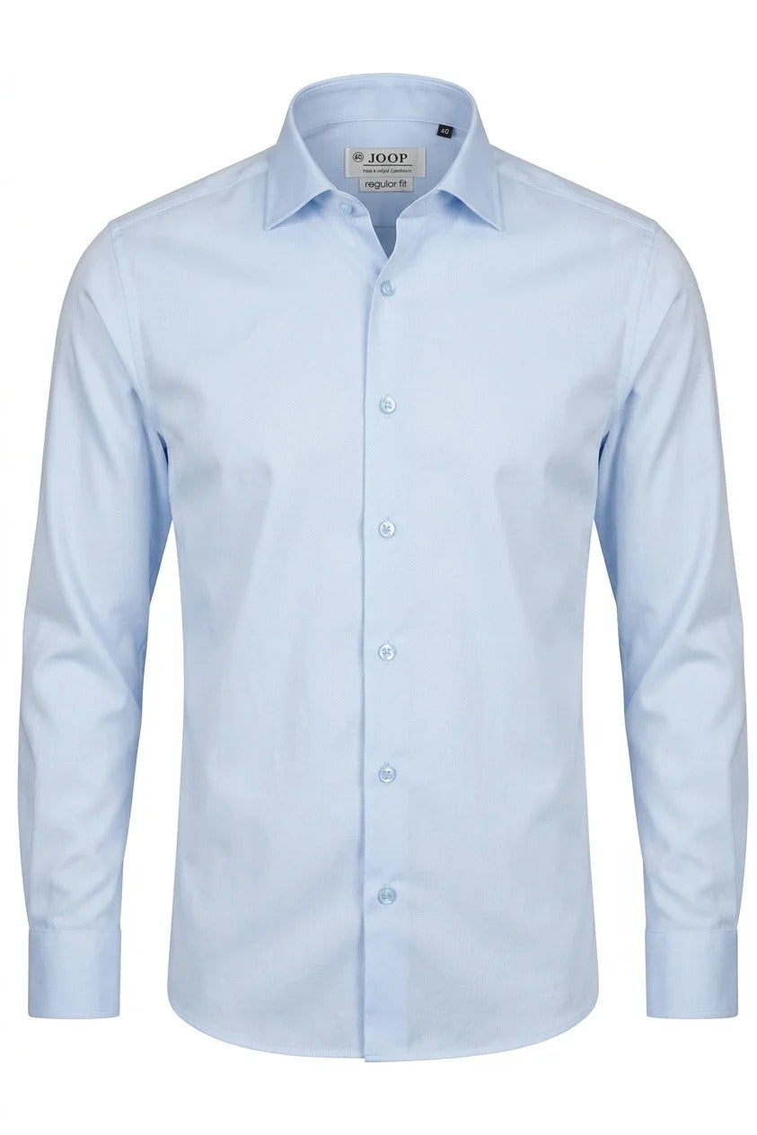 Herren-Langarmhemd mit Knopfleiste – Blau