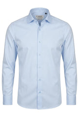 Herren-Langarmhemd mit Knopfleiste – Blau