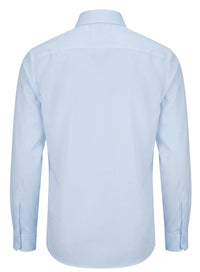 Herren-Langarmhemd mit Knopfleiste – Blau