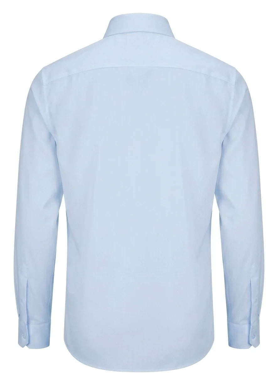 Herren-Langarmhemd mit Knopfleiste – Blau