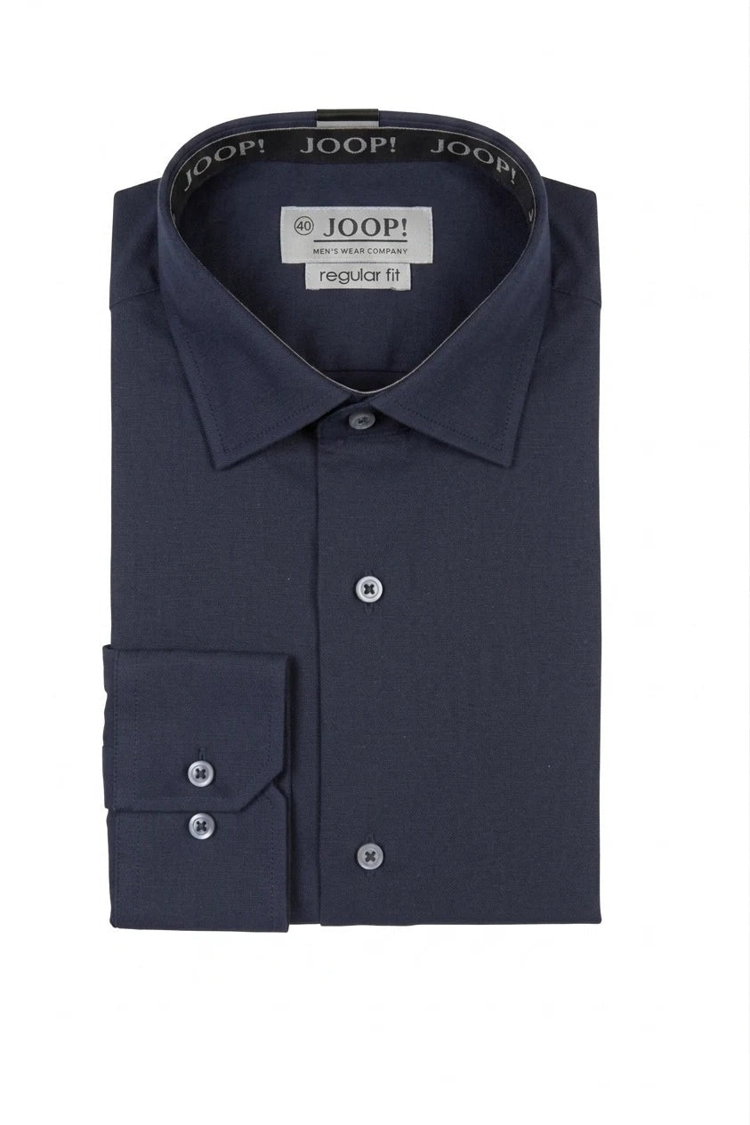 Herren-Langarmhemd mit Knopfleiste – Marineblau