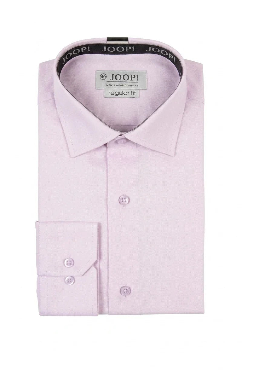 Herren-Langarmhemd mit Knopfleiste – Rosa