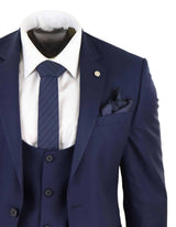 Mens Navy 3 Piece Wedding Suit