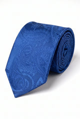 Geschenkset für Herrenkrawatten mit marineblauem Paisley-Muster